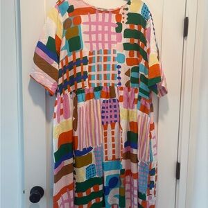 Colorful Geometric Midi Dress- Variety Hour 3xL